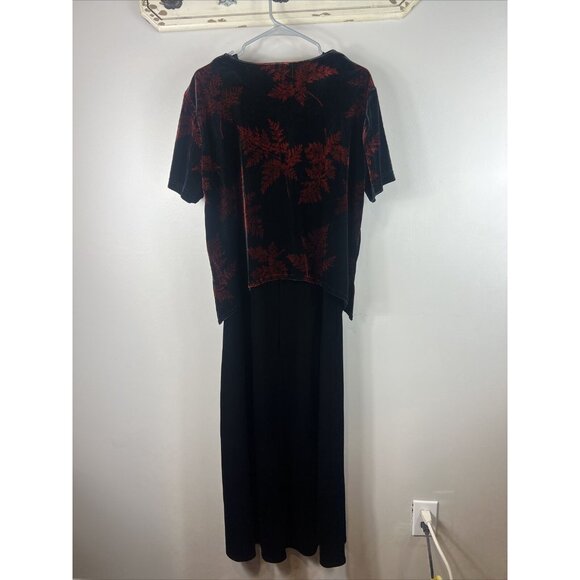 Teddi Midi Dress Cheongsam Chinese Button Knots Black Red Floral Size 14 - Picture 3 of 7